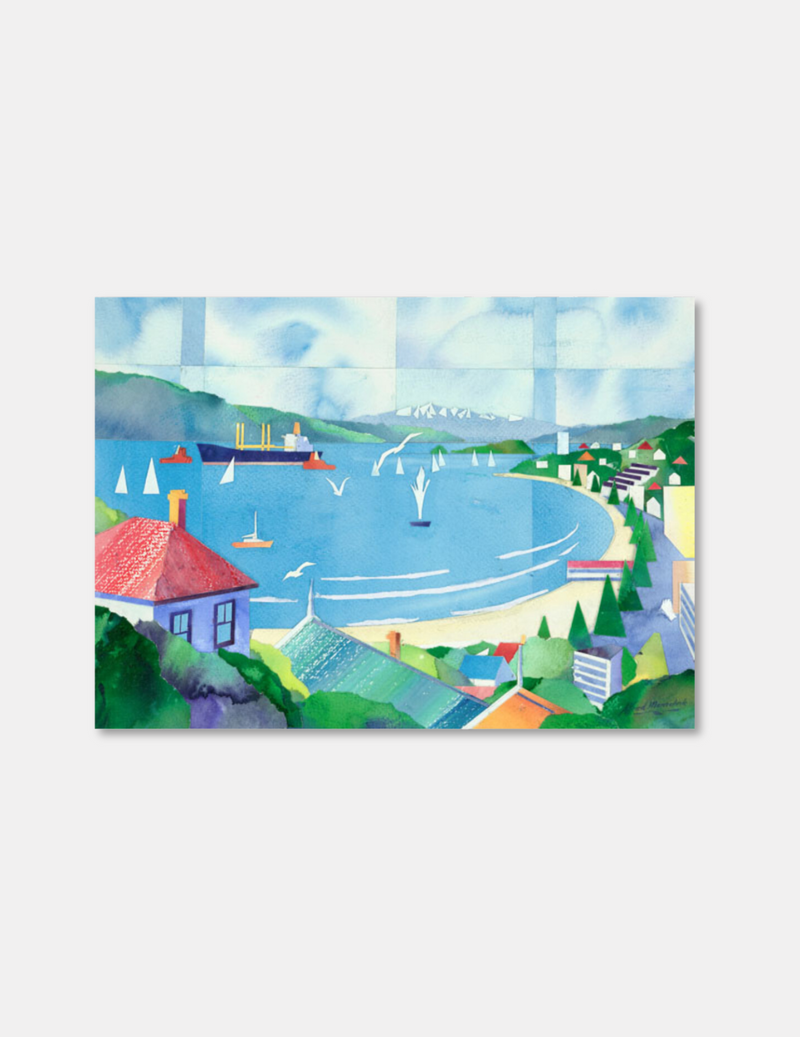 Across Oriental Bay Card by Alfred Memelink