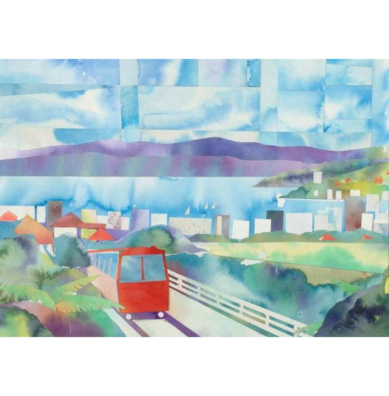 Cable Car Collage A4 Print by Alfred Memelink
