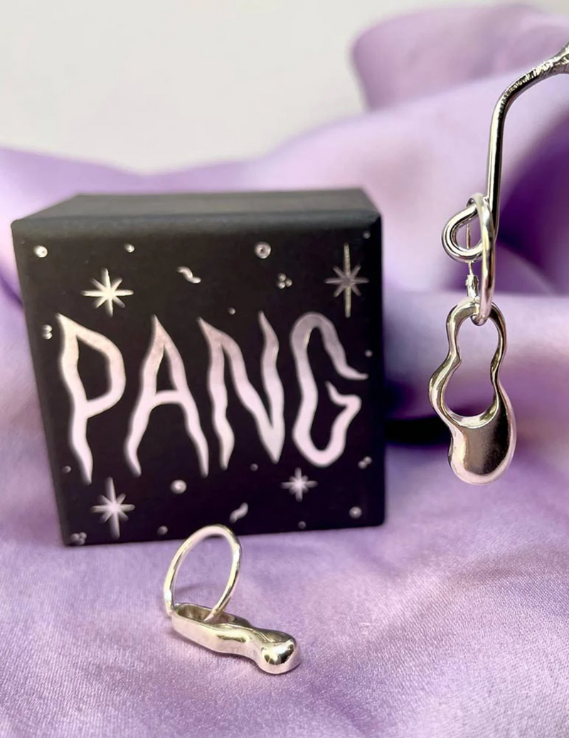 Blobby Earrings - Silver pair