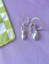 Blobby Earrings - Silver pair