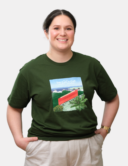 Cable Car Museum T-Shirt - Forest Green