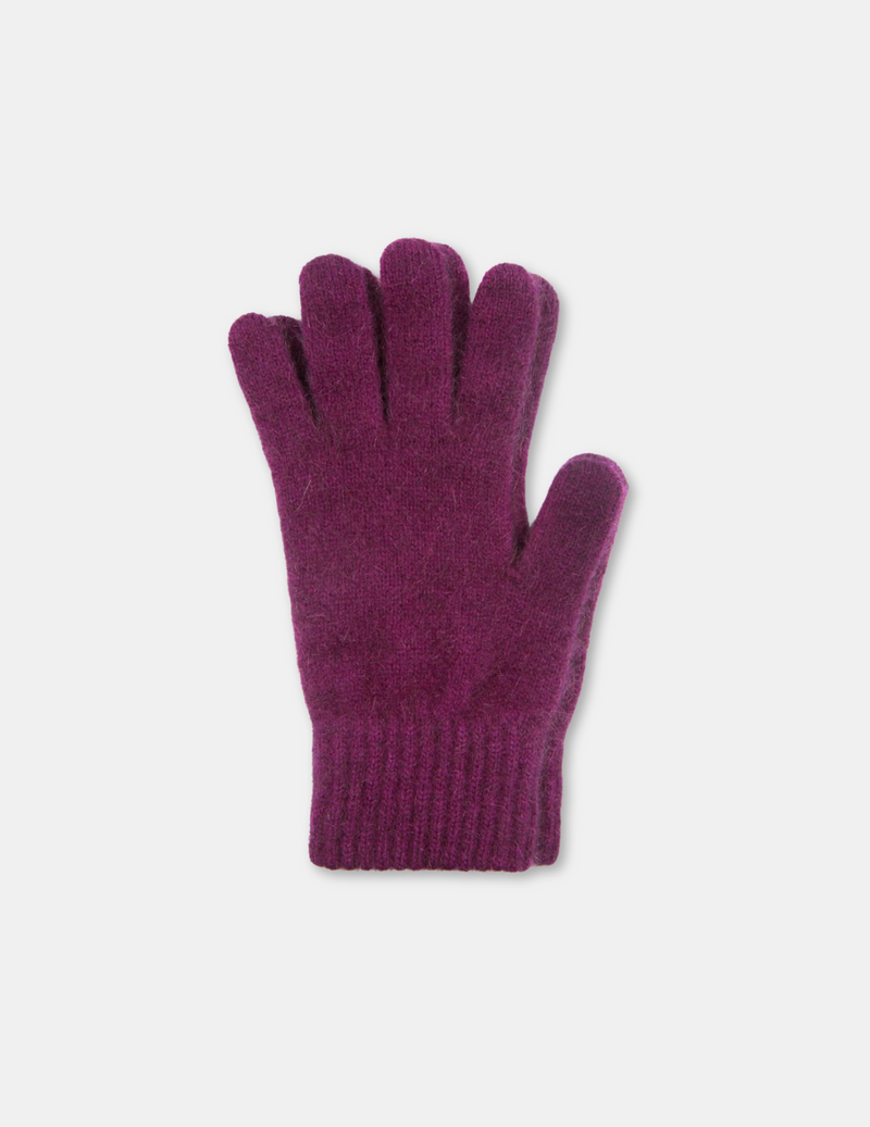 Merino Possum Gloves - Berry