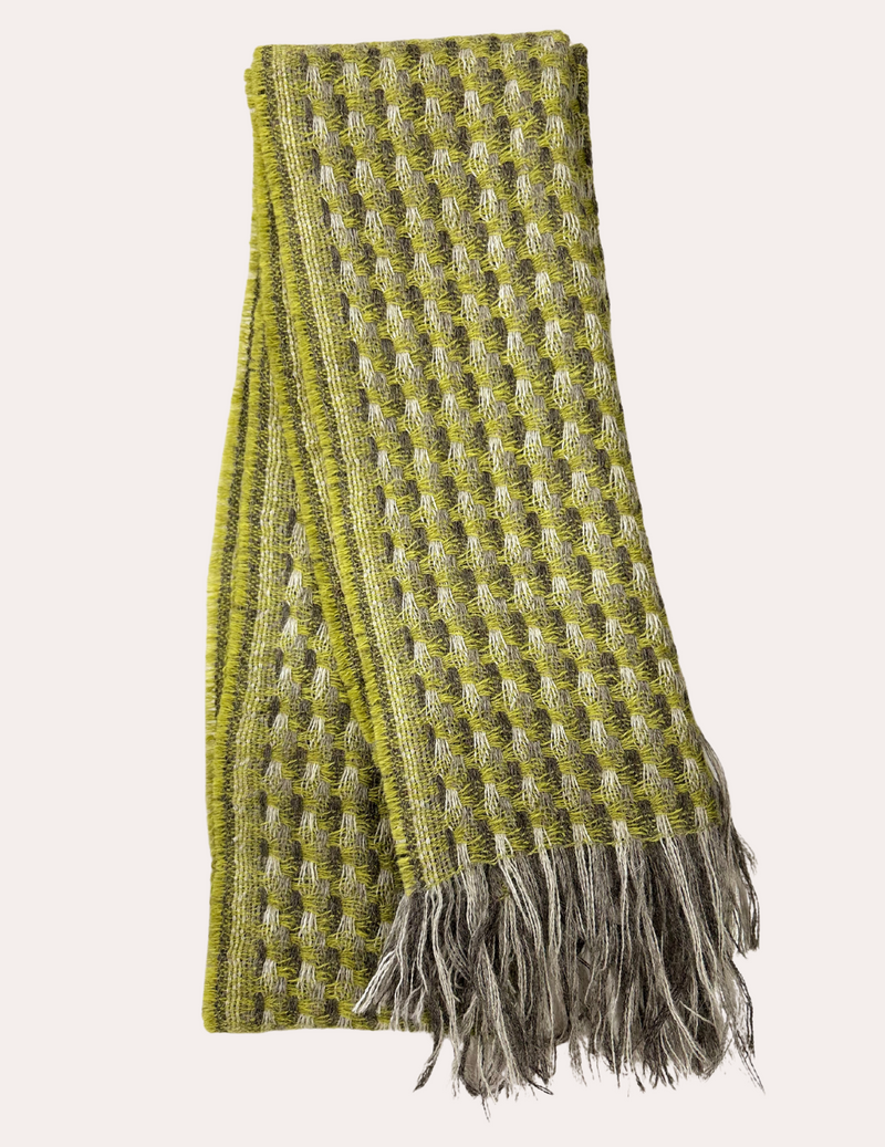 Wool Scarf - Green Patterned