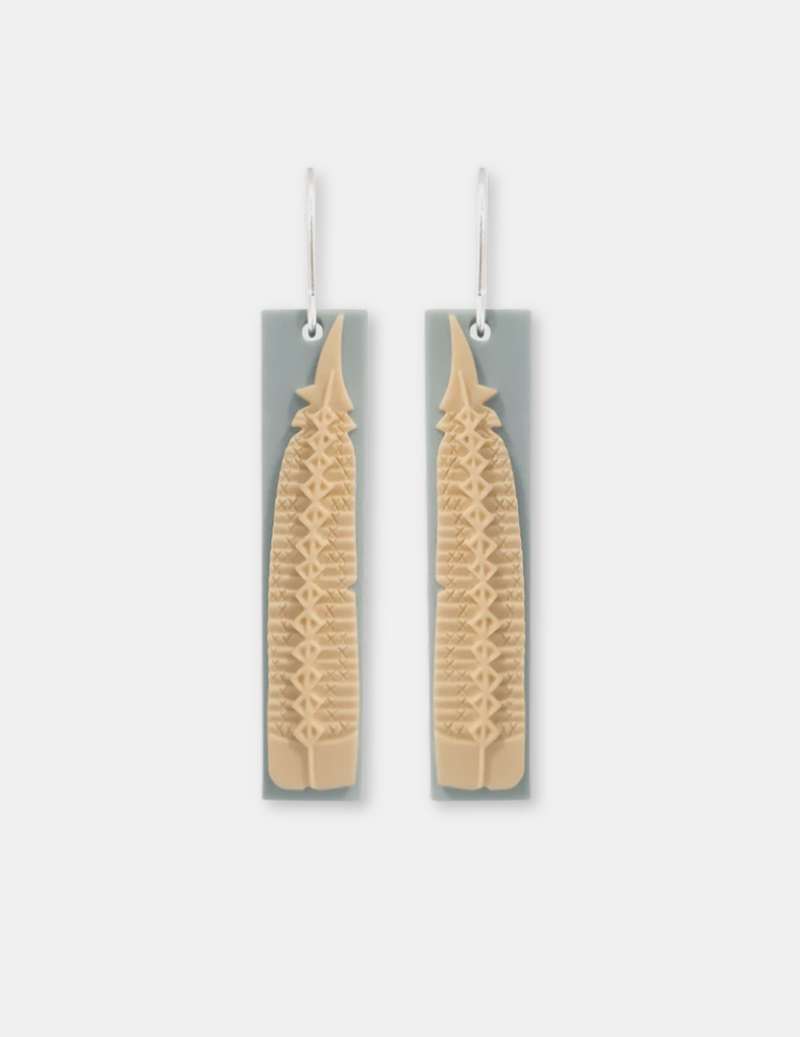 Huia Feather Earrings - Sky Blue