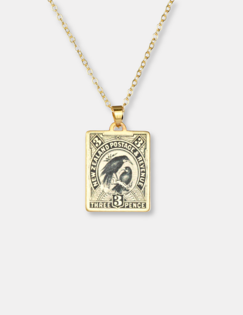 Huia Vintage Stamp Necklace