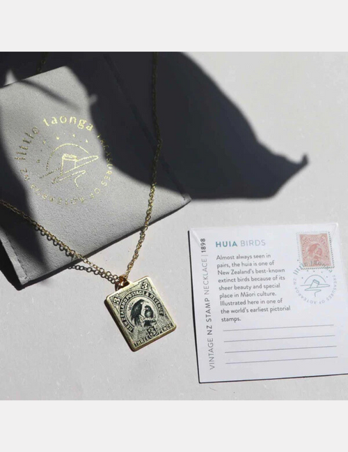 Huia Vintage Stamp Necklace