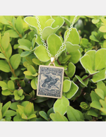 Kea and Kaka Vintage Stamp Necklace