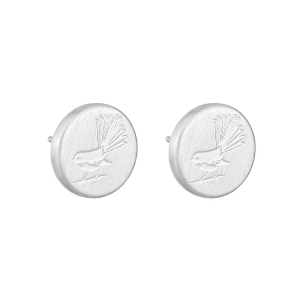 Piwakawaka Silver Earrings