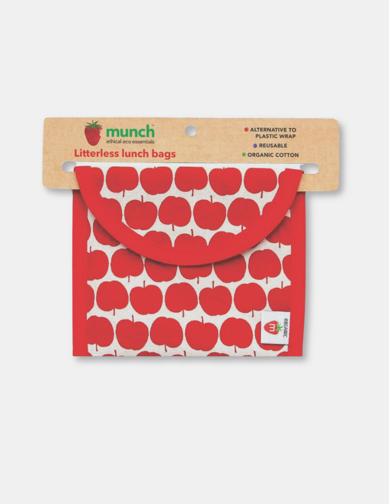 Litterless Lunch Bag - Red Apples