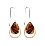 Wellington Museum Neutral Layered Iconic Outline Long Drop Earrings