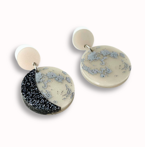 Acrylic Moon Phase Earrings