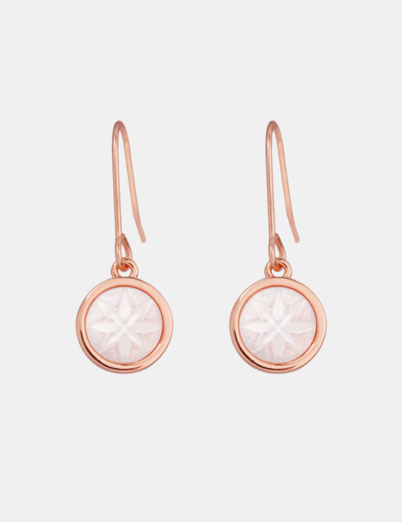 Matariki Star Earrings - Rose Gold with Mother of Pearl