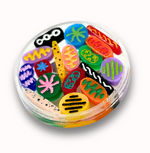 Petri Dish Brooch with Tiny Microbes