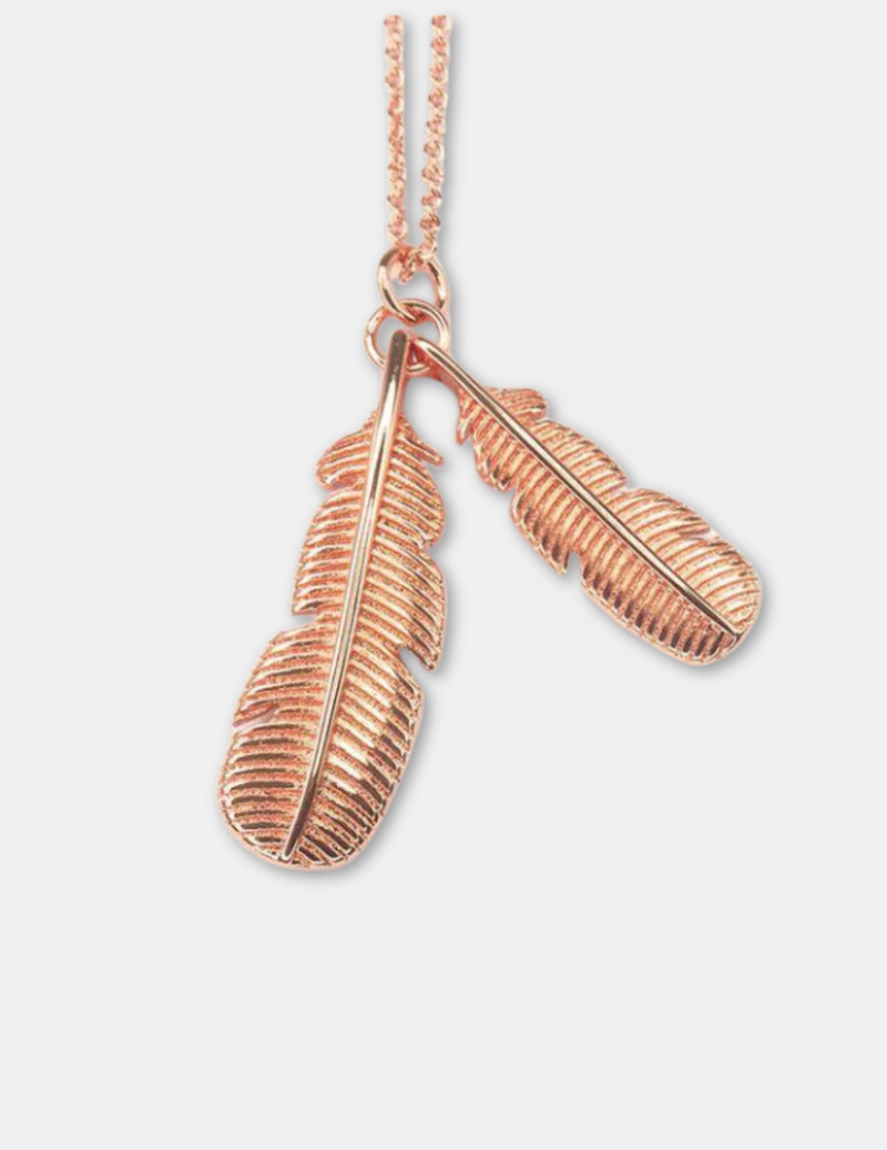 Rose Gold Huia Feather Necklace