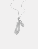 Silver Huia Feather Necklace