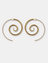 Large Gold Plated Spiral Earrings