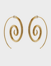 Large Gold Plated Spiral Earrings