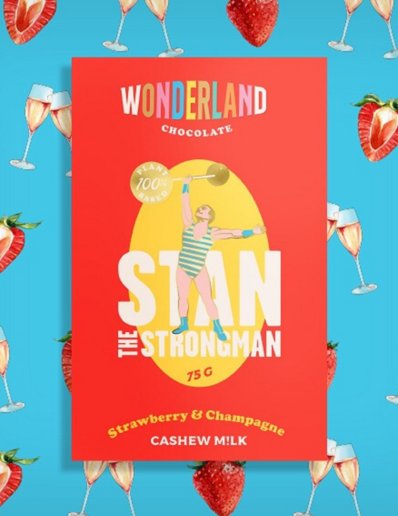 Stan the Strongman Strawberry & Champagne Cashew Milk Chocolate