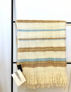 Woven Wool Alpaca Throw - Gold/Mid Blue