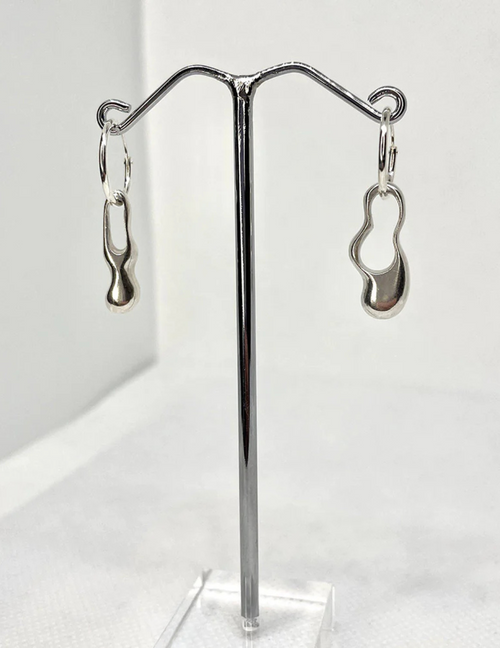 Blobby Earrings - Silver pair