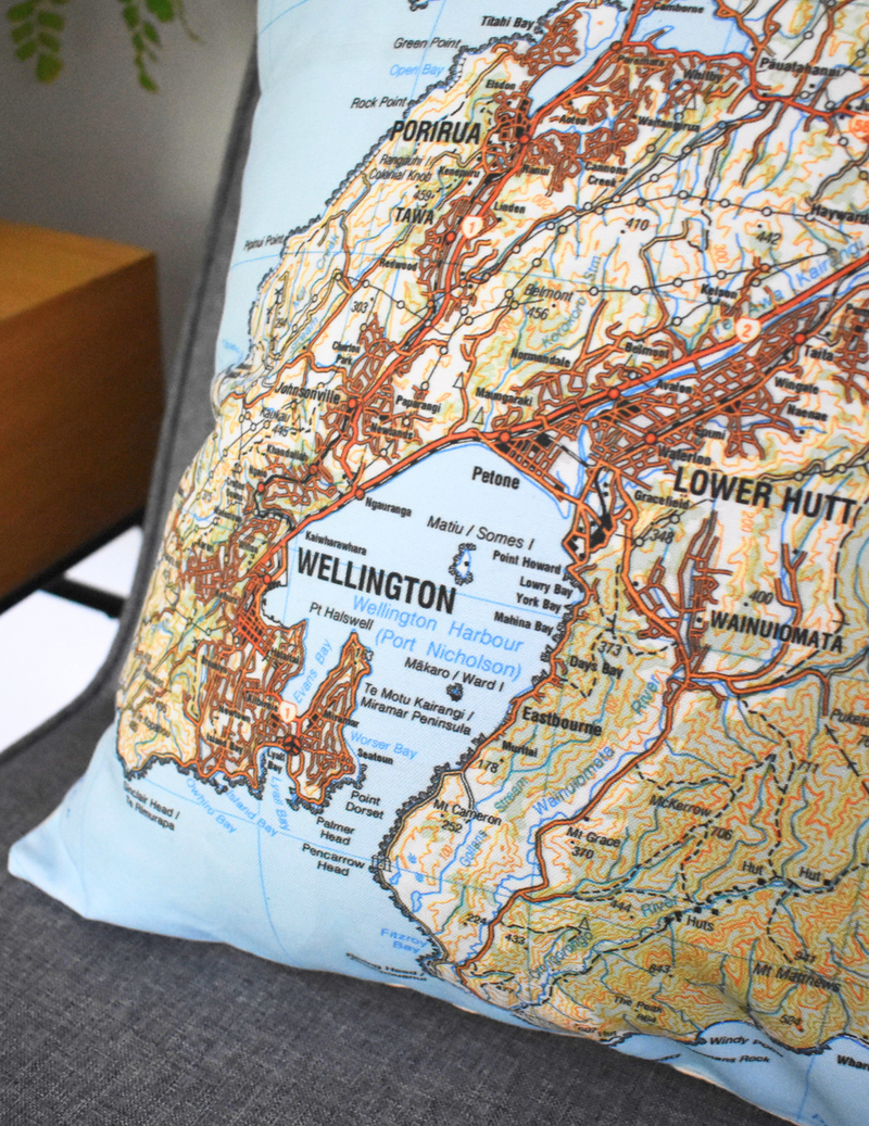 Wellington Map Cushion Cover