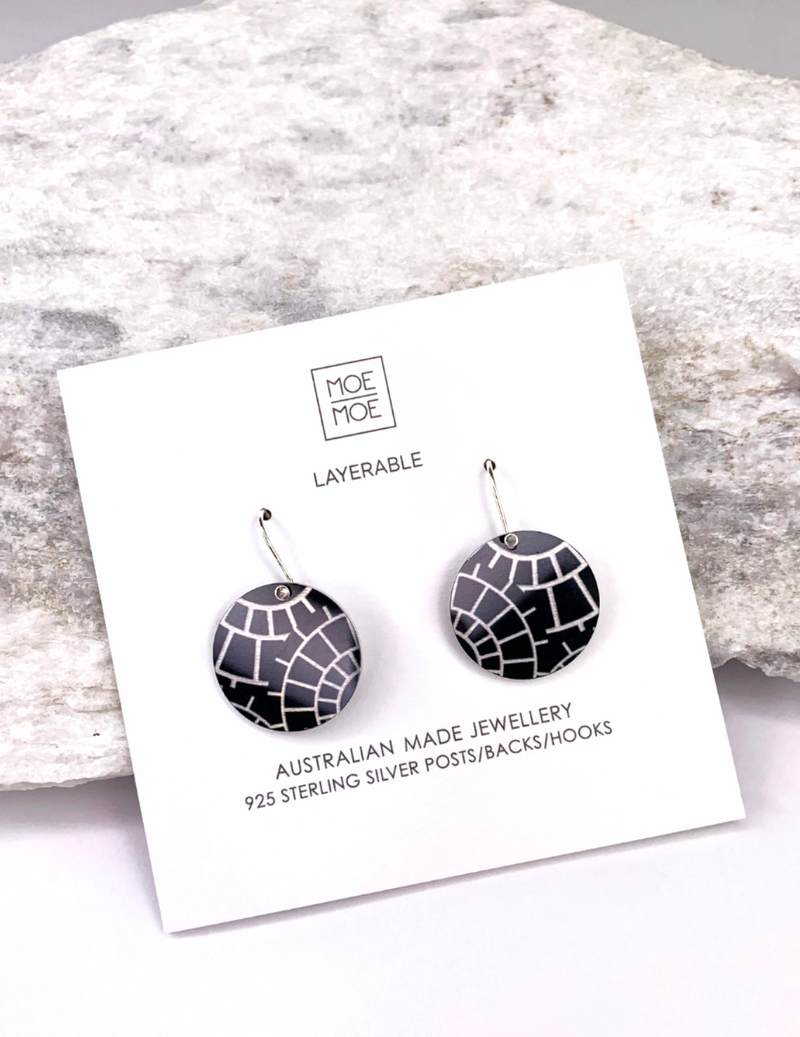 Wellington Museum Monochrome Circle Drop Earrings