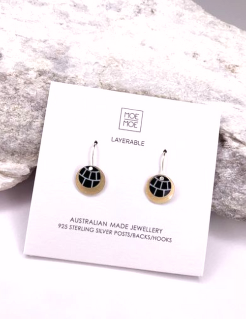 Wellington Museum Monochrome Layered Small Circle Drop Earrings