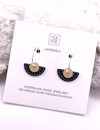 Wellington Museum Monochrome Layered Small Moon Hoop Earrings