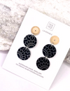 Wellington Museum Monochrome Layered Tria Circle Stud Earrings