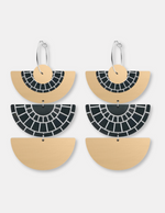 Wellington Museum Monochrome Layered Trinity Moon Hoop Earrings