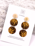 Wellington Museum Neutral Layered Tria Circle Stud  Earring