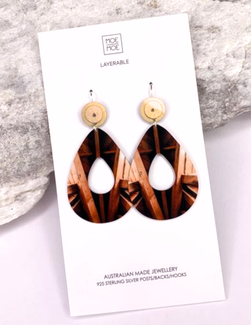 Wellington Museum Neutral Small Avo Circle Drop Earrings