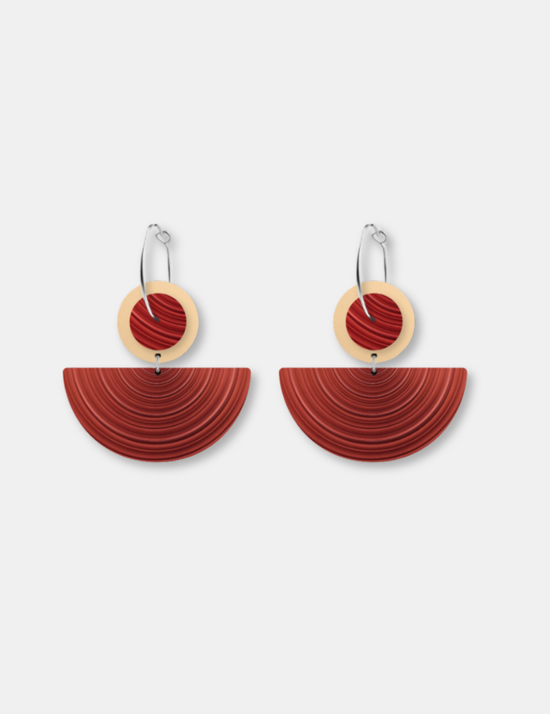 Wellington Museum Warm Medium Circle Moon Hoop Earrings