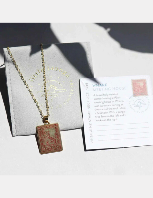 Whare Vintage Stamp Necklace