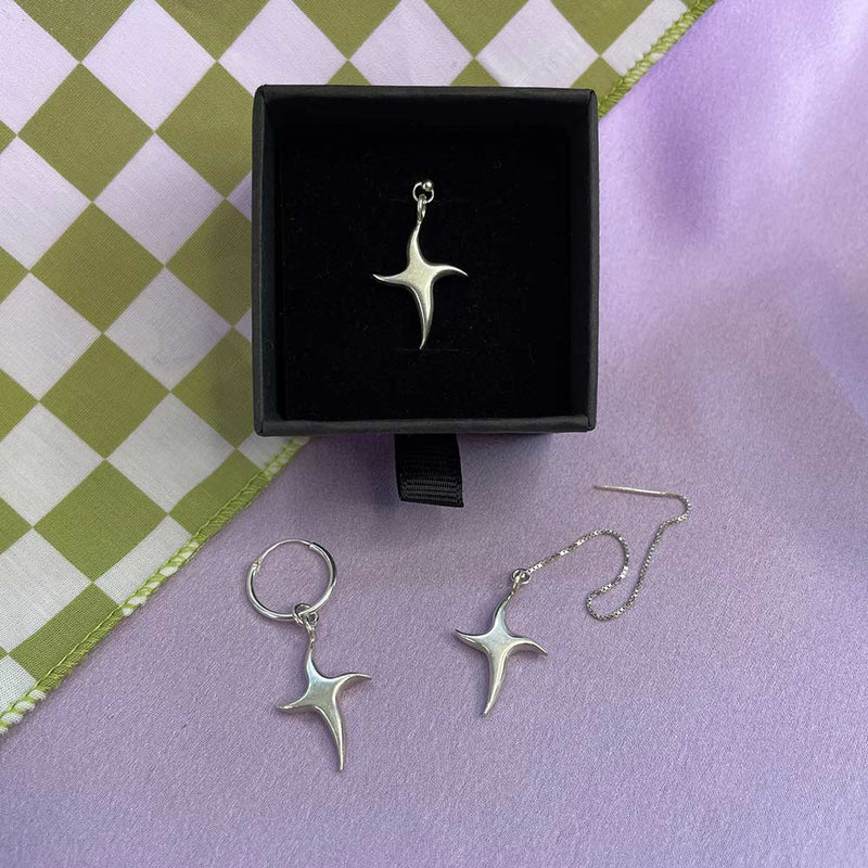Wishing Star Earrings - Silver pair