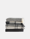 Wool Twill Throw Blanket - Block Check