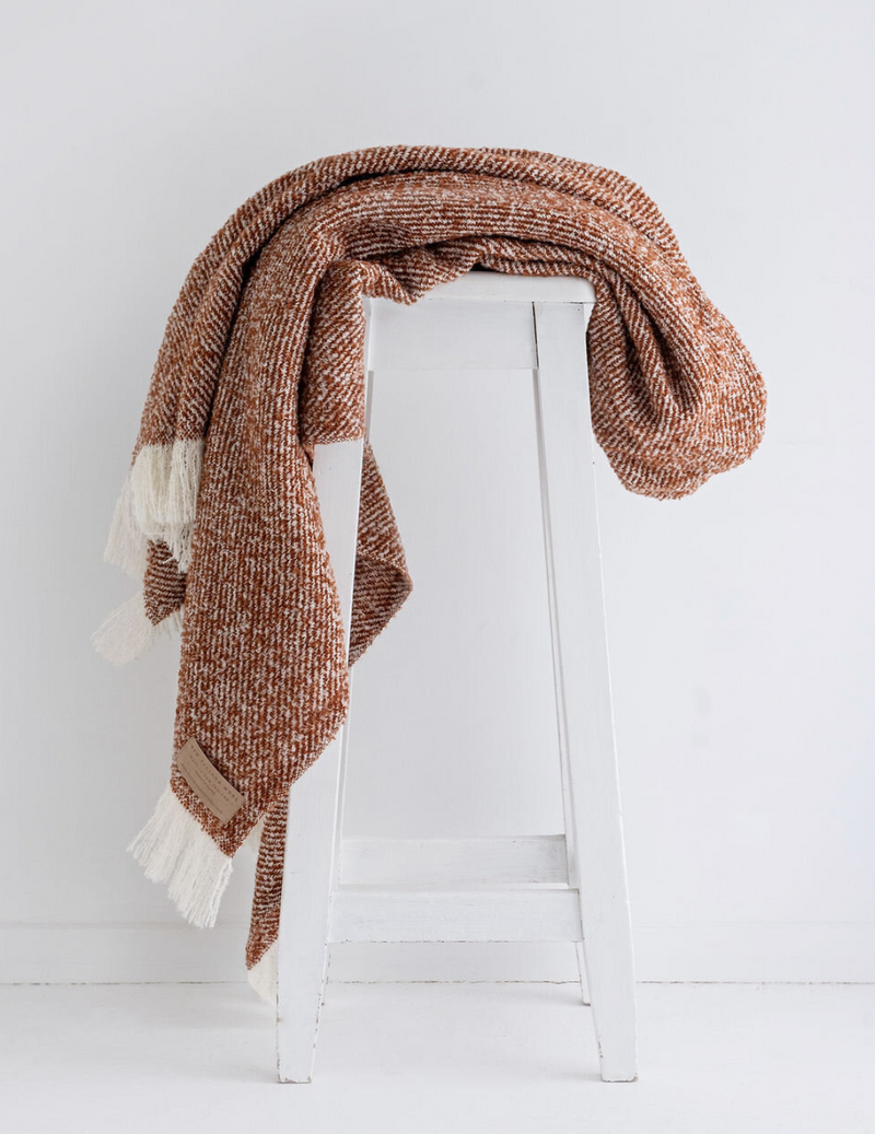 Wool Twill Throw Blanket - Copper