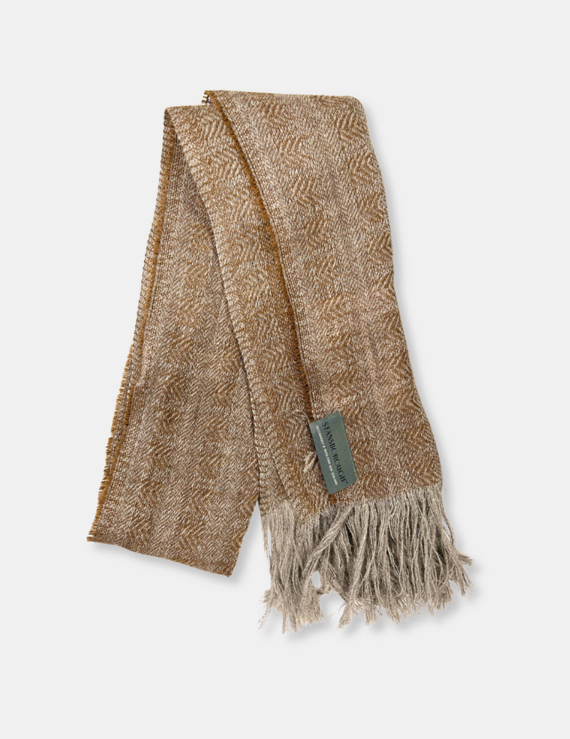 Wool Scarf - Brown Chevron