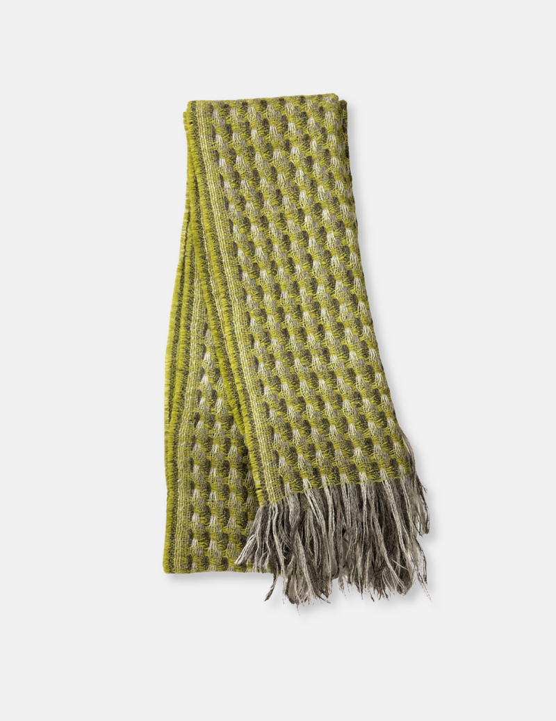 Wool Scarf - Green Patterned