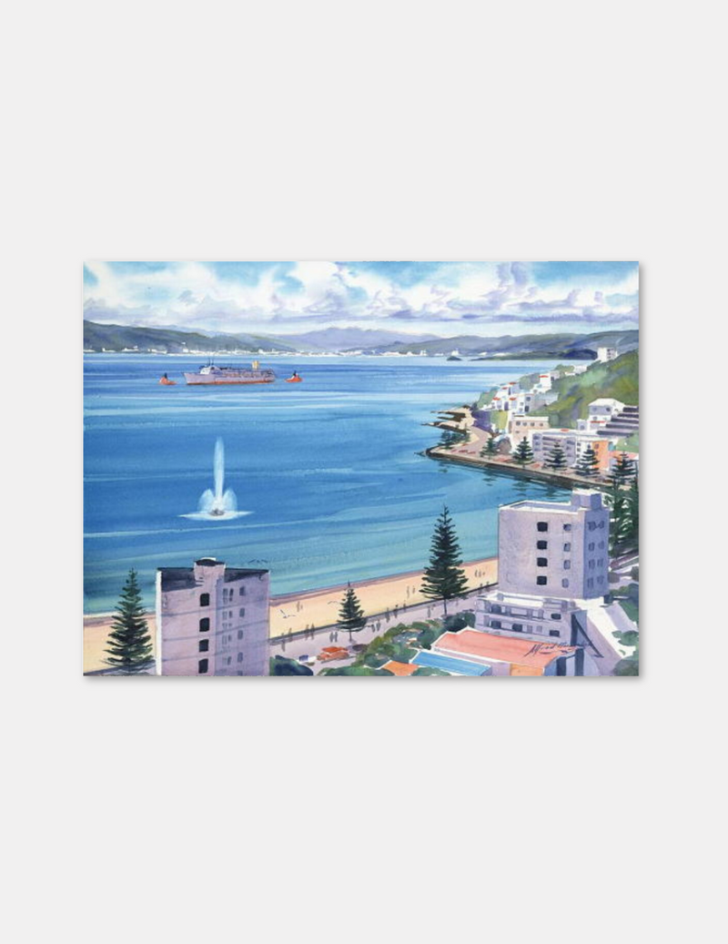 Above Oriental Bay A4 Print by Alfred Memelink