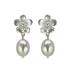 Sterling Silver Manuka Flower Pearl Earrings