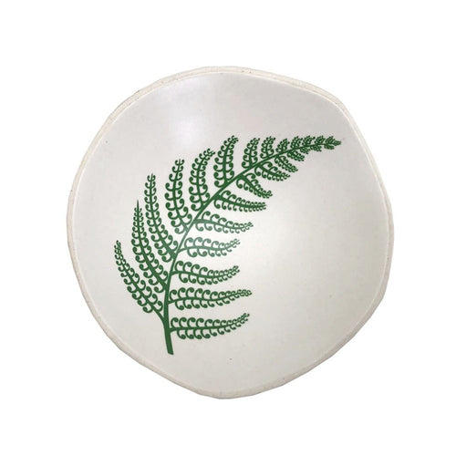 7cm Porcelain Bowl - Fern Green on White