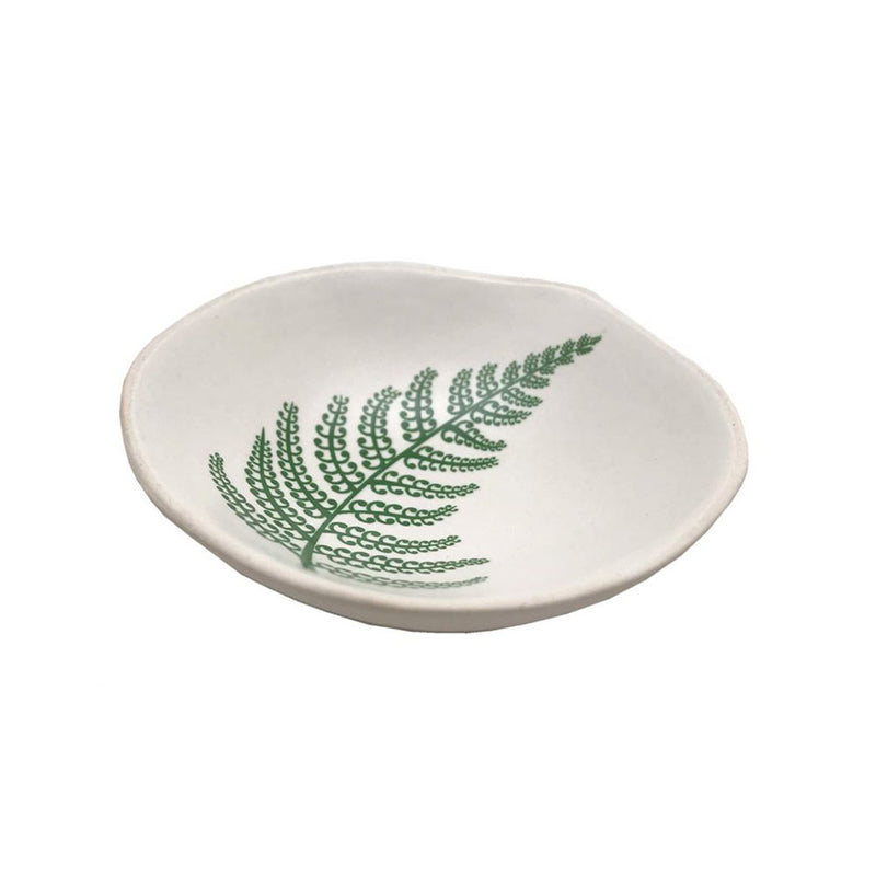 7cm Porcelain Bowl - Fern Green on White