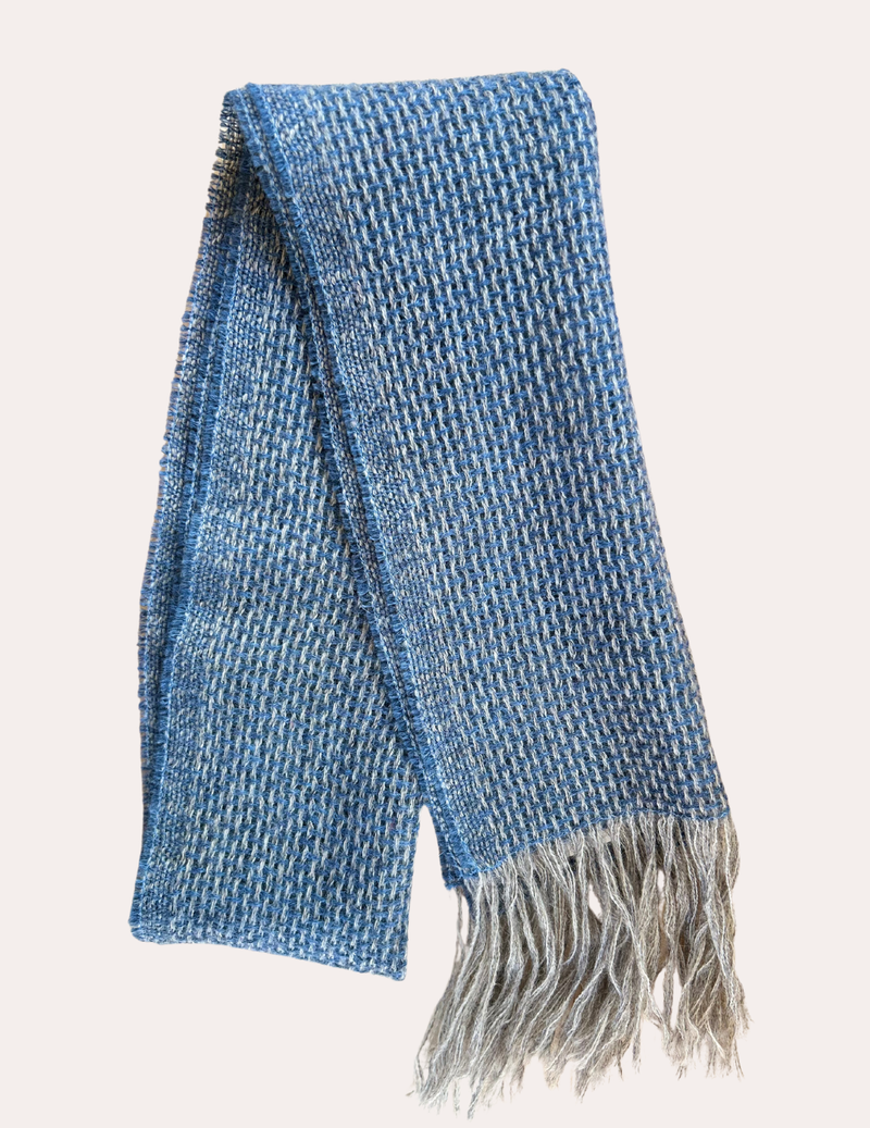 Wool Scarf - Blue Patterned