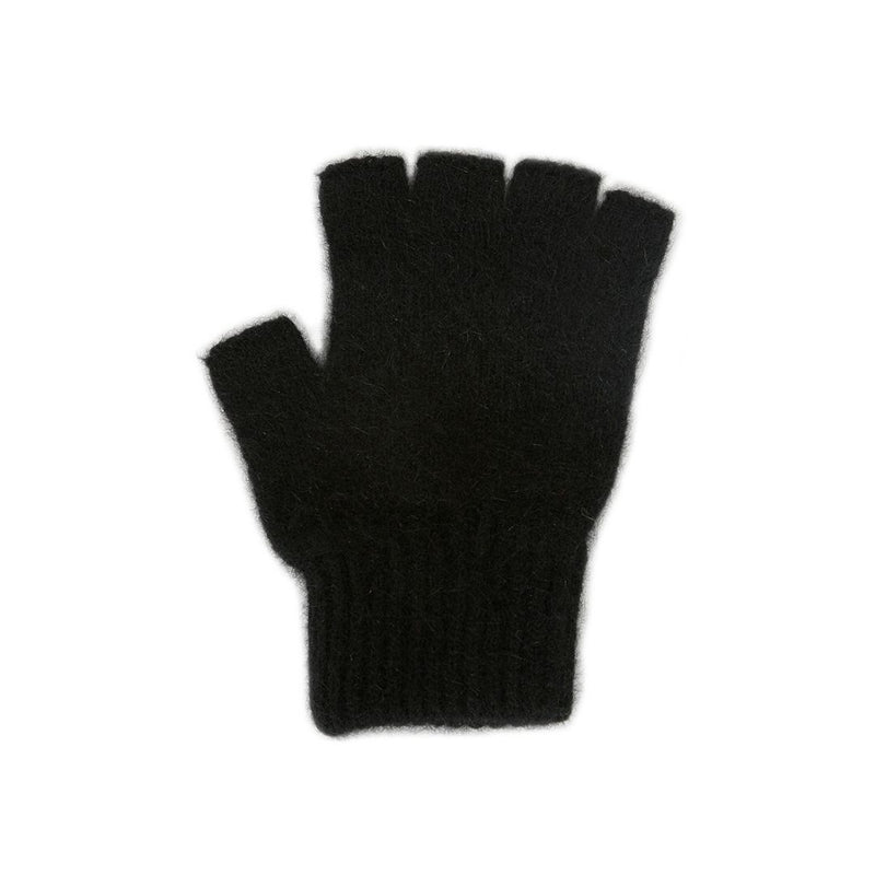 Merino Possum Fingerless Gloves - Black