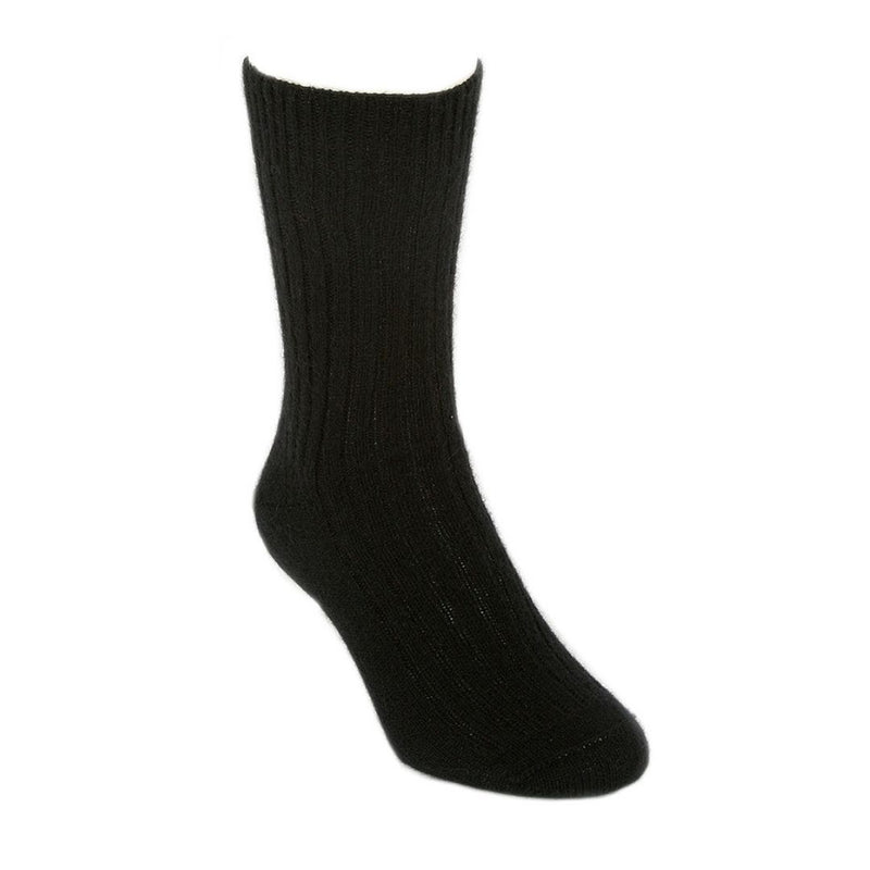 Merino Possum Ribbed Socks - Black
