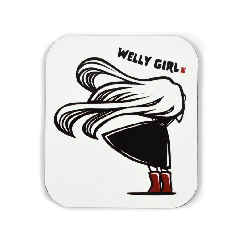 Square Welly Girl Magnet