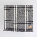 Wool Twill Throw Blanket - Grey Window Check